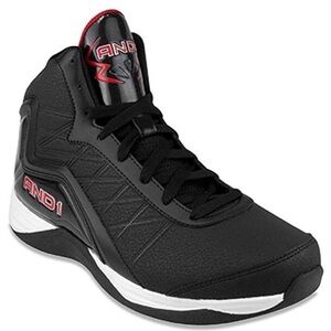 And1 Black and Red High-Top Basketball Sneakers Size 10.5